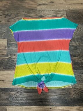 Women’s Multicolor Striped Tie-Front Top
